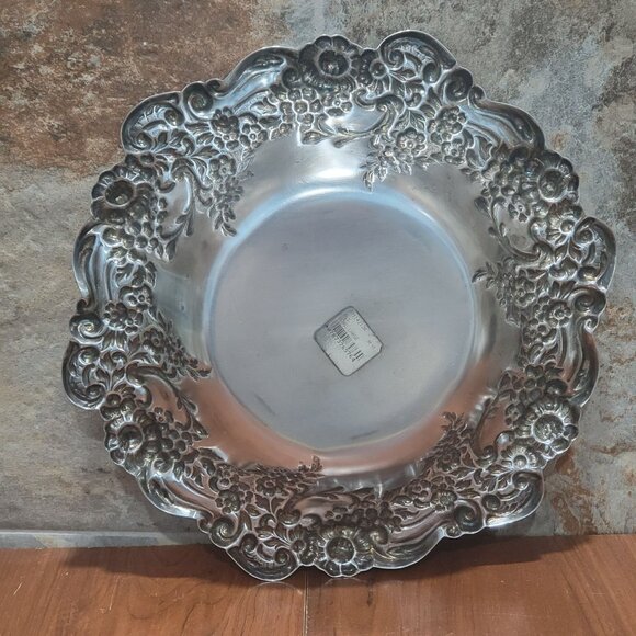 Vintage Silver Plated Metal Floral Serving Platter Tray - Picture 3 of 11